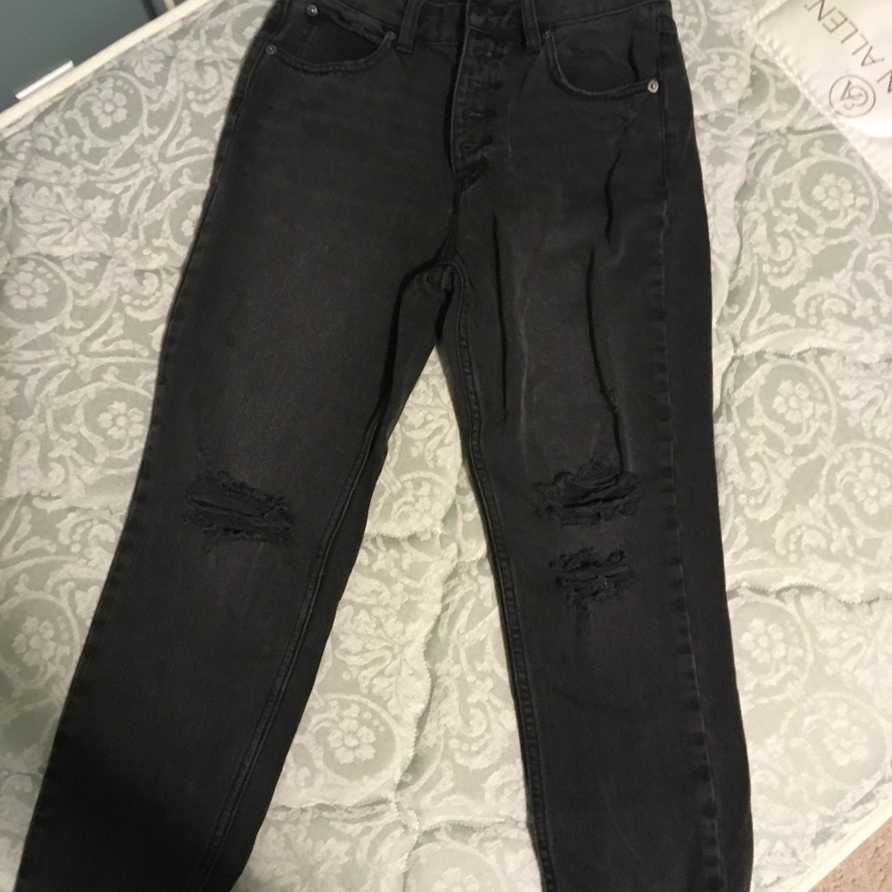 Free people black ripped jeans